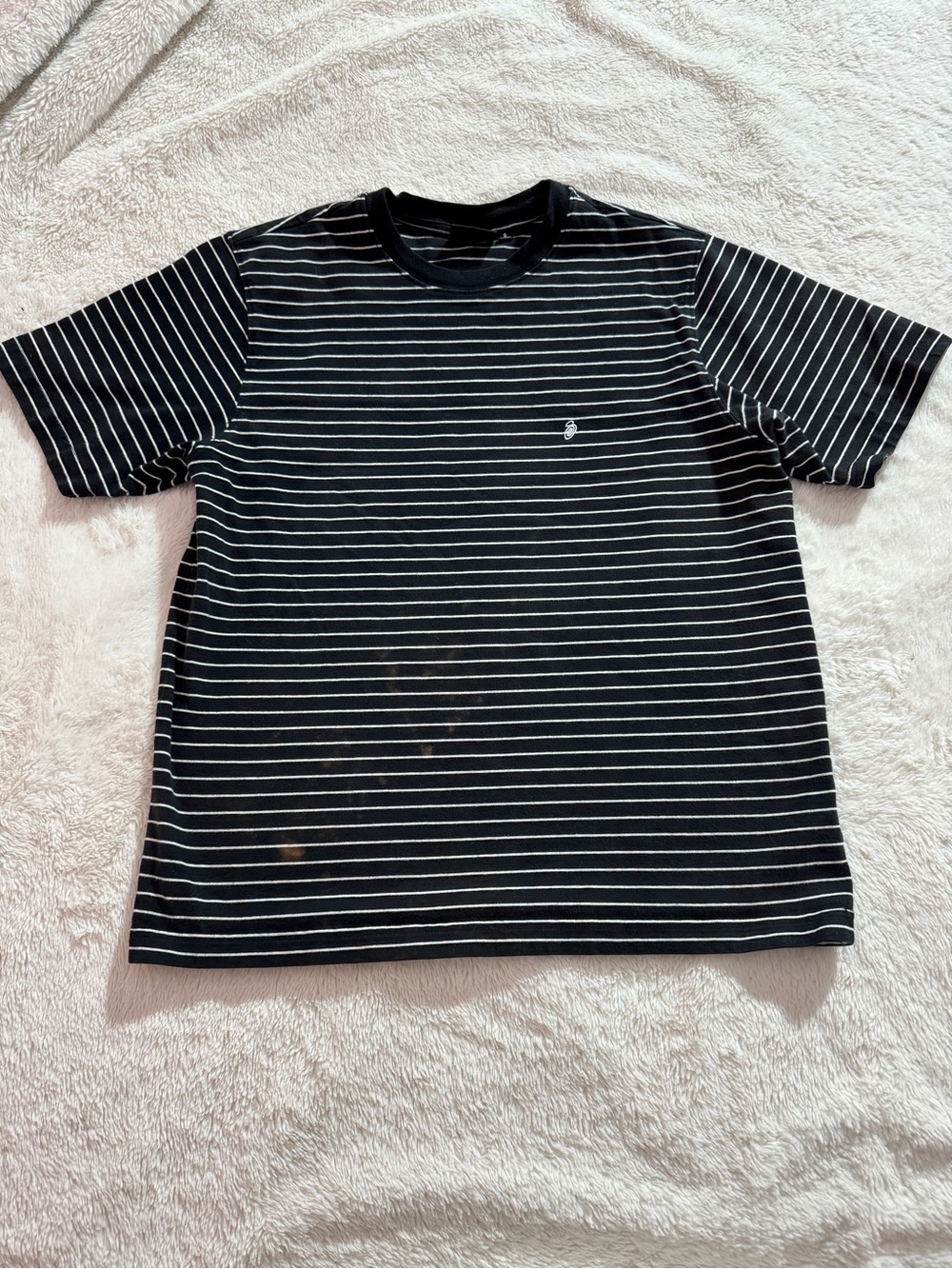 Men's Black Striped Crewneck T-Shirt